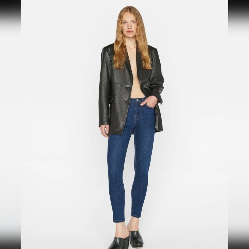 FRAME Women Plus Size 33 Le‎ High Skinny Dark Wash Wythe Slit Hem 5 Pocket Jeans